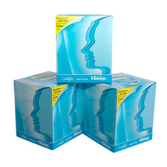 Pañuelo Facial Kleenex® Antiviral Cubo 89353