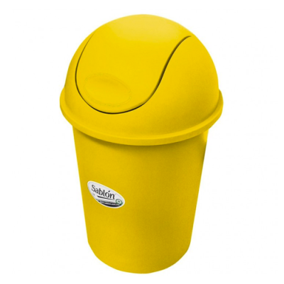 Cesto redondo de 45 L con Tapa Balancín curvo Amarillo 8393AM Sablón