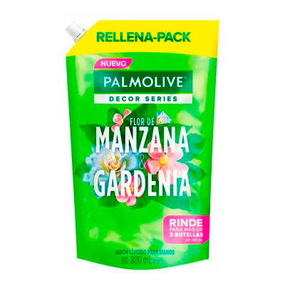 Jabón líquido para manos Palmolive flor de manzana rellena-pack 800ml