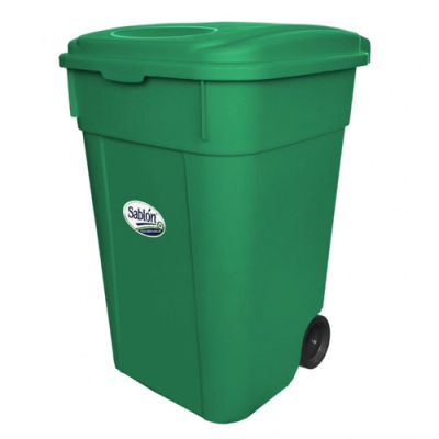 Contenedor para Basura 145 L con ruedas Verde 8906VD Sablón