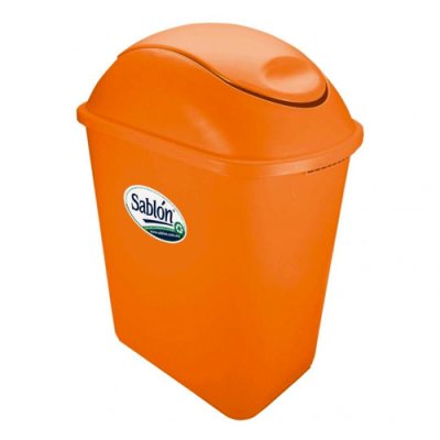 Cesto Jumbo 26L Naranja con tapa balancín 8852NA Sablón