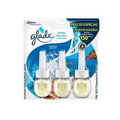 Glade® Aceites Naturales Repuesto 3 pack Odisea Azul™