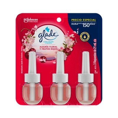 Glade® Aceites Naturales Repuesto 3 pack Deleite Floral y Frutos Rojos™