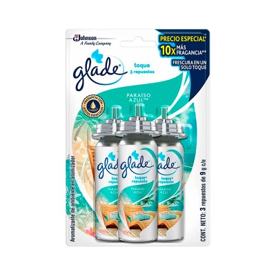 Glade® Toque® Repuesto 3 pack Paraíso Azul