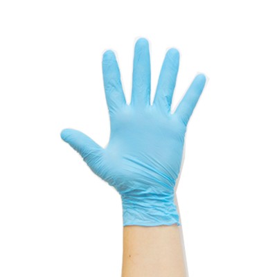 Guantes de Nitrilo Azul desechables MEDIANO Safe&Clean