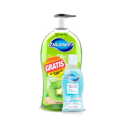 Promo Jabón para Manos Antibacterial Kiwi Starfruit 525 ml + Gel Antibacterial 45 ml Blumen