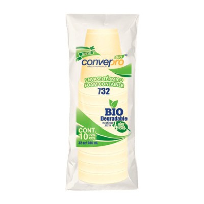 Envase Térmico EPS 732 32 oz ConverPro Bio Color