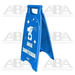 Caballete plástico Zona Sanitizada azul y blanco 7816 Sablón